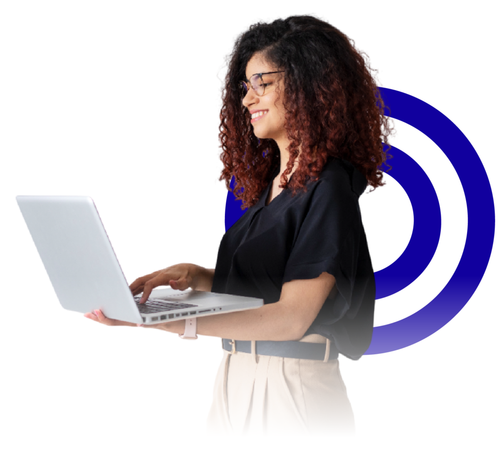 Empreendedora usando a Clickon